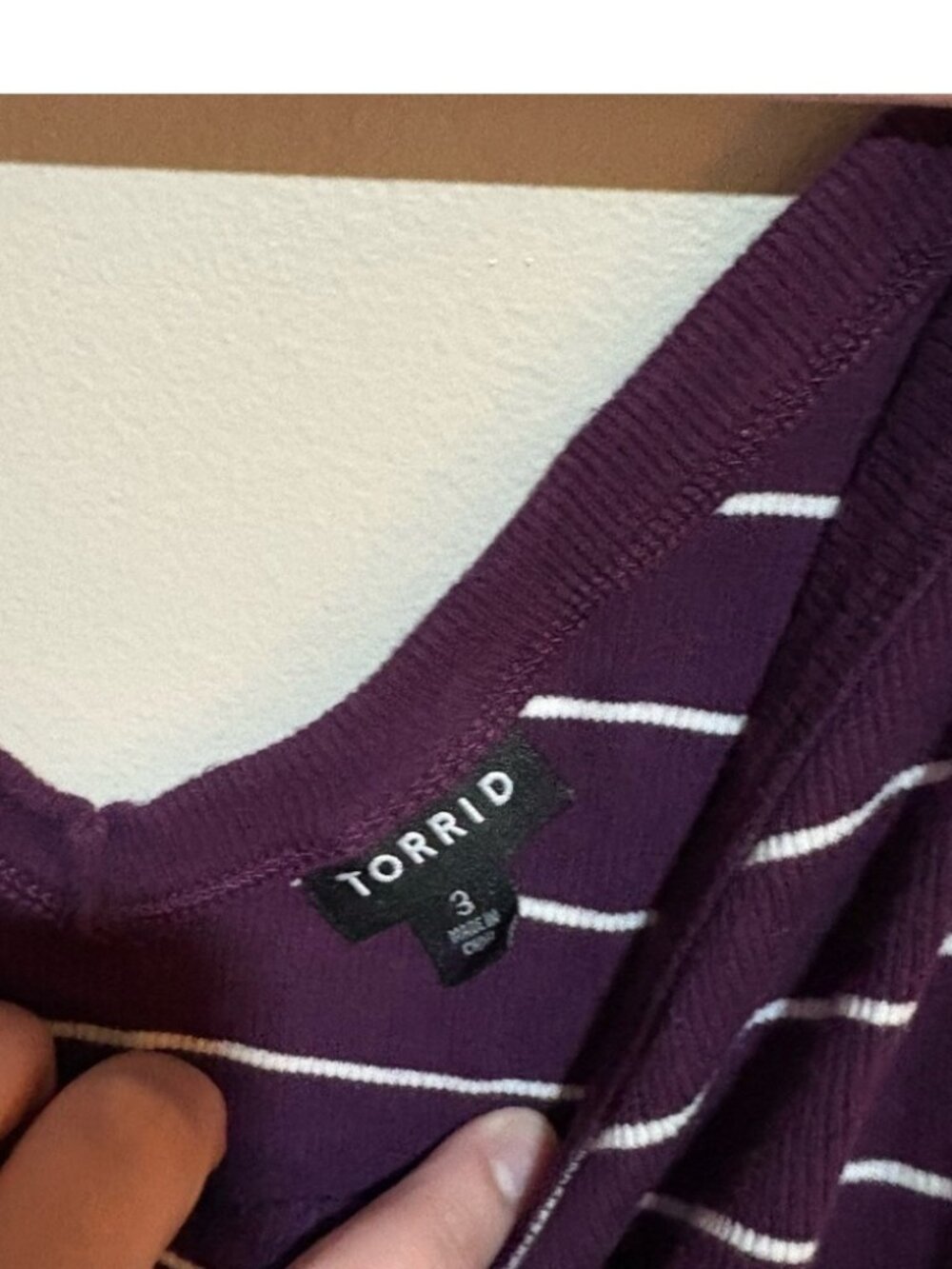 Purple and White Striped Camisole - Picture 2 of 3